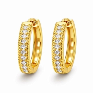 ARGOLA CRAVEJADA 1 FILEIRA SEMI OURO - G