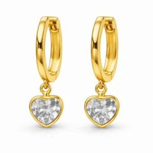 ARGOLA LISA CORAÇÃO PONTO DE LUZ SEMI OURO - G