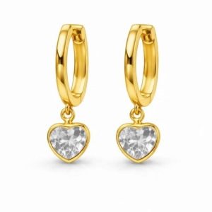 ARGOLA LISA CORAÇÃO PONTO DE LUZ SEMI OURO - M