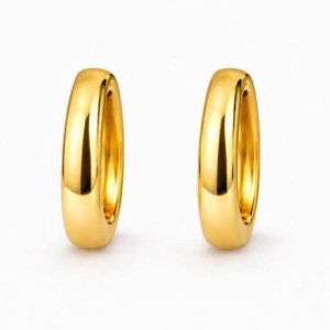 ARGOLA LISA OVAL SLIN SEMI OURO - G