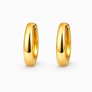 ARGOLA LISA OVAL SLIN SEMI OURO - M