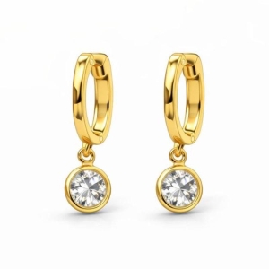 ARGOLA LISA  PONTO DE LUZ SEMI OURO- G