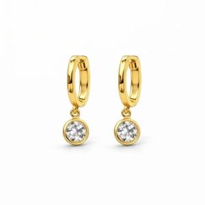 ARGOLA LISA  PONTO DE LUZ SEMI OURO- M