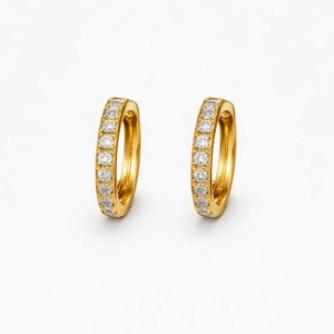 BRINCO ARGOLA CRAVEJADA FINA SEMI OURO