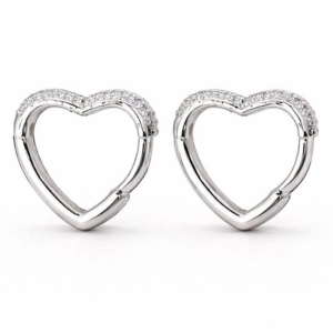 BRINCO CORACAO ARGOLA CRAVEJADO SEMI PRATA - M