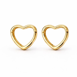 BRINCO CORACAO ARGOLA LISO SEMI OURO - M