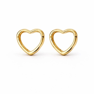 BRINCO CORACAO ARGOLA LISO SEMI OURO - P