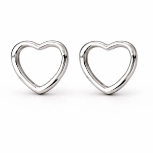 BRINCO CORACAO ARGOLA LISO SEMI PRATA - M