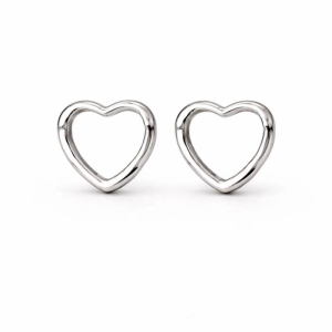 BRINCO CORACAO ARGOLA LISO SEMI PRATA - P