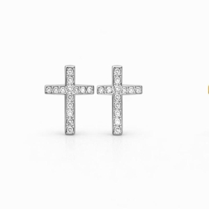 BRINCO CRUZ CRAVEJADO SEMI OURO P