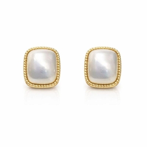 BRINCO PÉROLA SHELL QUADRADO SEMI OURO