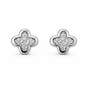 BRINCO TREVO GLAM CRAVEJADO P SEMI PRATA