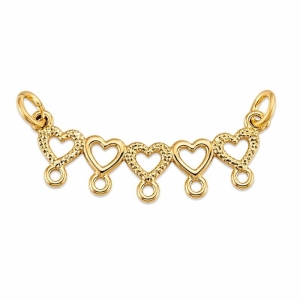 CANGA QUADRUPLA CORACAO DETALHADA SEMI OURO