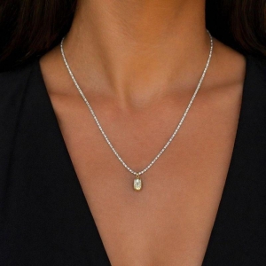 COLAR RIVIERA PINGENTE LETRA SEMI PRATA