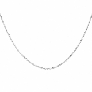 CORRENTE SINGAPURA SLIM 40CM SEMI PRATA