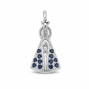 PINGENTE NOSSA SENHORA P CRAVEJADO SEMI PRATA