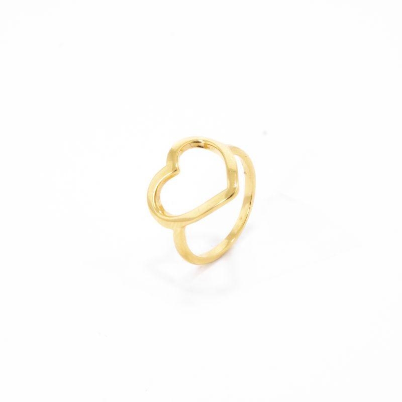 ANEL CORAÇÃO REFORÇADO OURO AMARELO