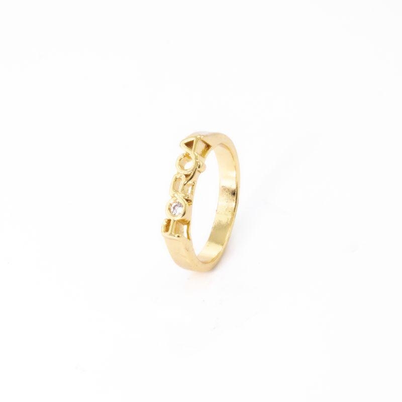 ANEL FORÇA B OURO AMARELO