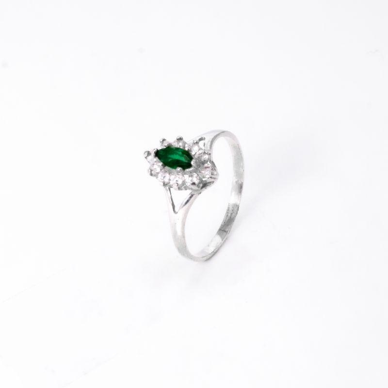 ANEL FORMATURA ESMERALDA PRATA 925