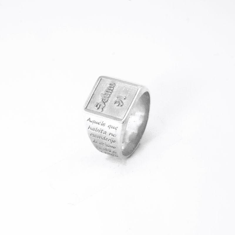 ANEL SALMO 91 MASCULINO  PRATA 925