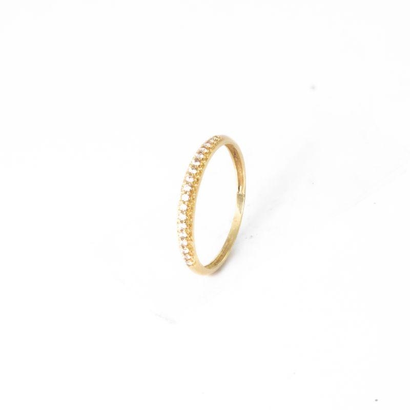 ANEL APARADOR ABAULADO CRAVEJADO OURO 18K