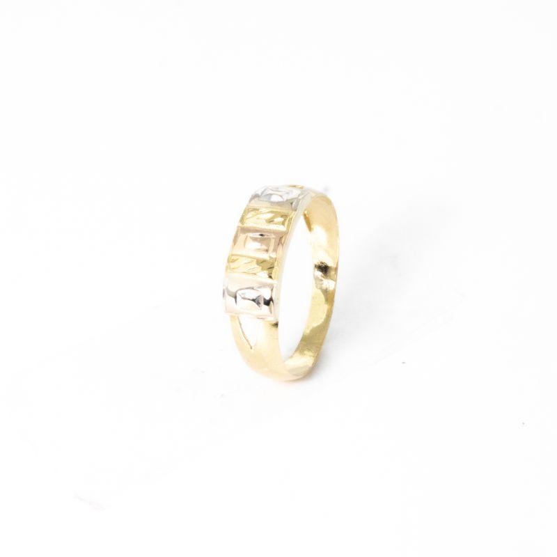 ANEL COM 3 OUROS BRANCO, AMARELO E ROSÉ 18K 750