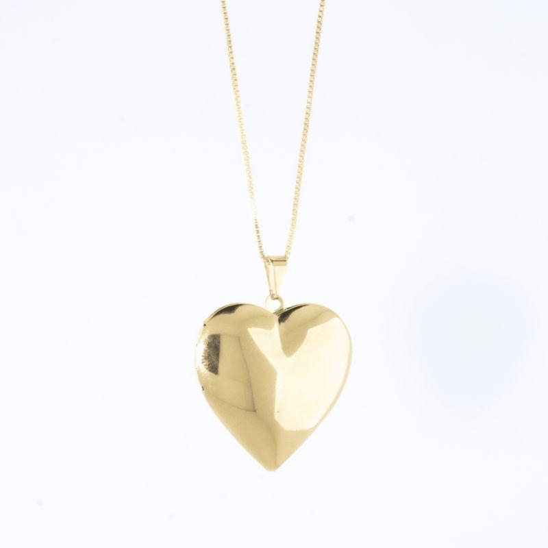 COLAR RELICÁRIO DE CORAÇÃO LISO P