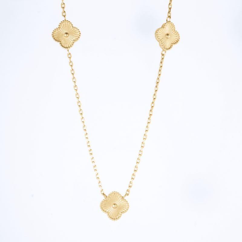 COLAR TREVO 51 CM OURO 18K