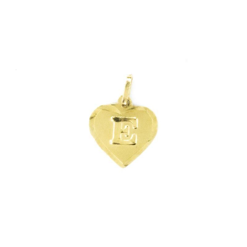 PINGENTE CORAÇÃO LETRA E OURO 18K