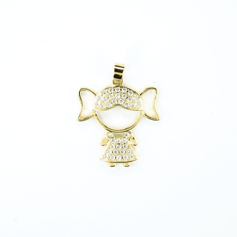 PINGENTE MENINA GG CRAVEJADA