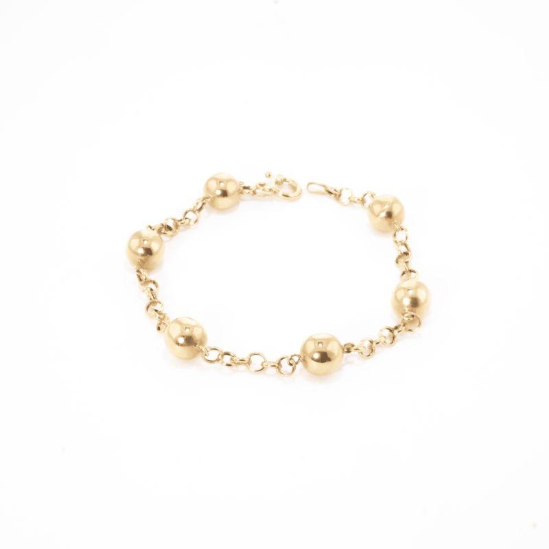 PULSEIRA BOLA G OURO18K 20CM