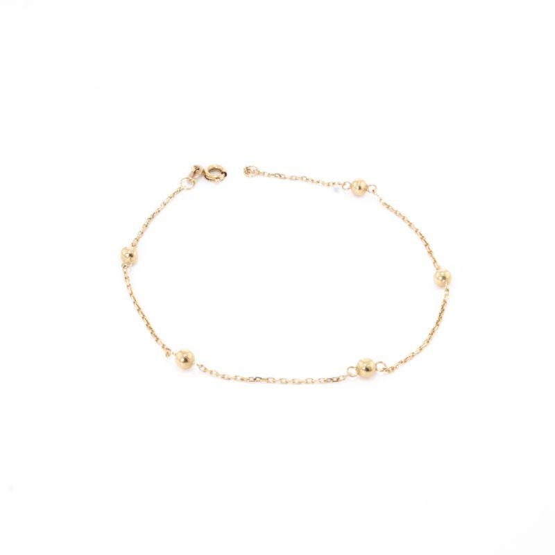 PULSEIRA BOLINHAS 18,5CM OURO 18K