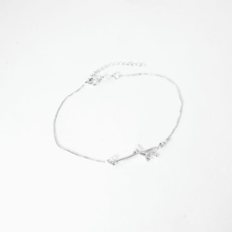 PULSEIRA FÉ 19CM E 5 DE EXTENSOR PRATA 925