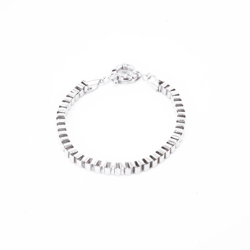 PULSEIRA VENEZIANA 4MM OURO BRANCO 19CM