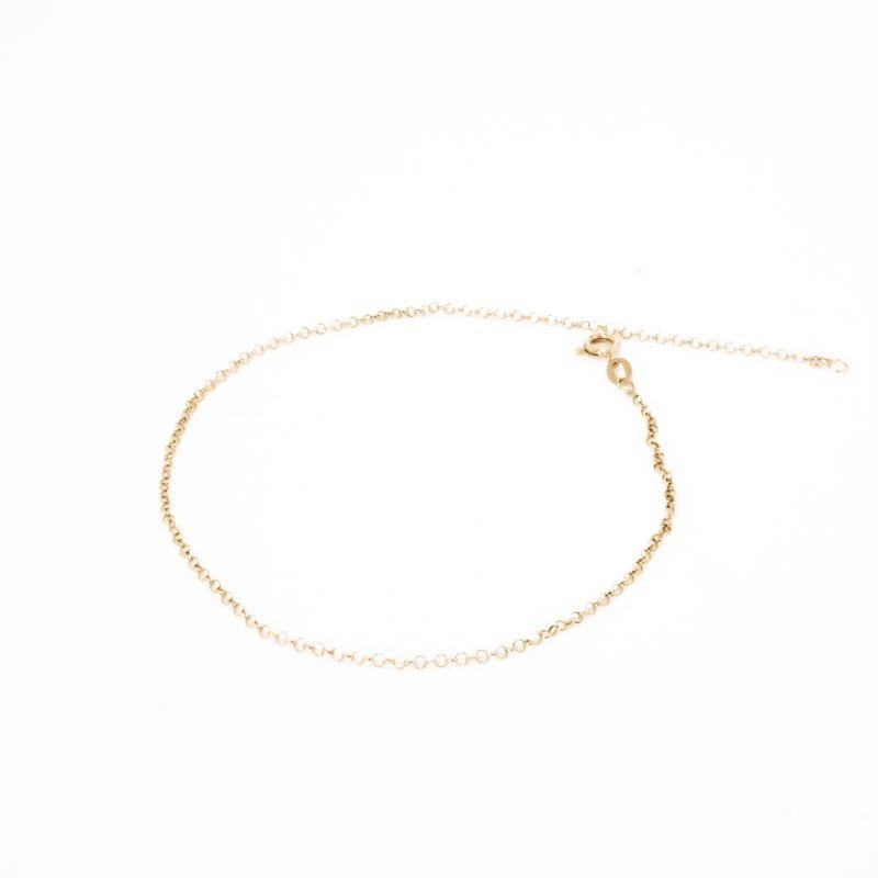 TORNOZELEIRA  NO ELO PORTUGUÊS FINA 23CM OURO 18K