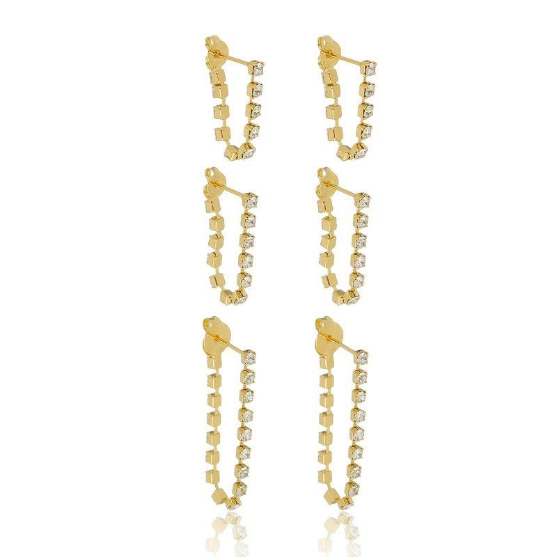 TRIO RIVIERA GOLD BANHADO NO OURO AMARELO