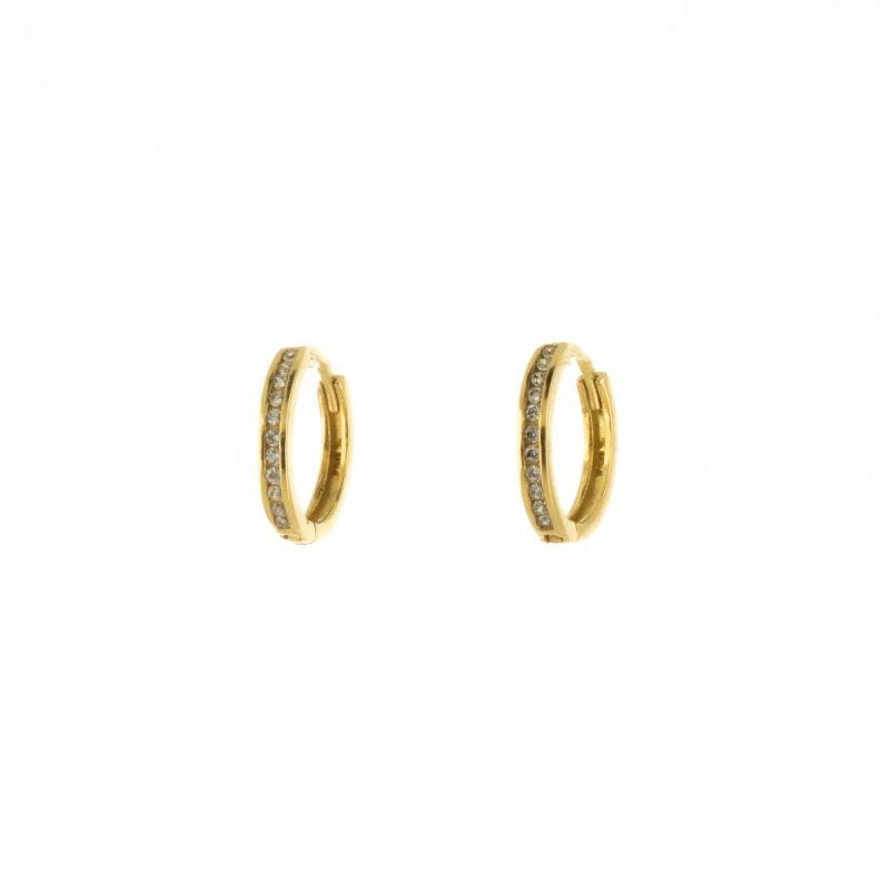 ARGOLA 1 FILEIRA CRAVEJADA OURO 18K