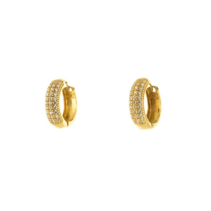 ARGOLA 3 FILEIRAS CRAVEJADAS OURO 18K