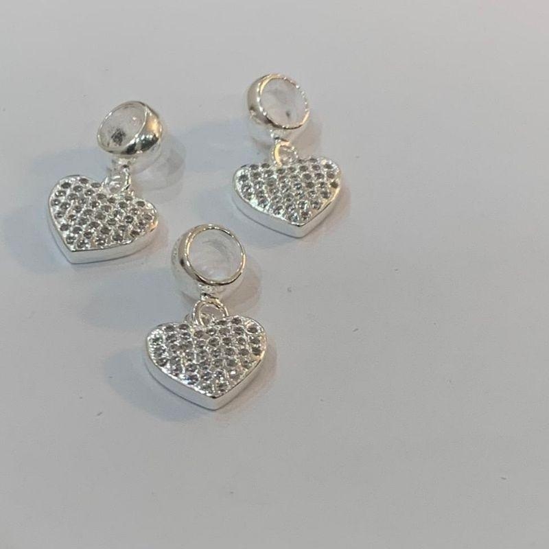 BERLOQUE CORAÇÃO CRAVEJADO COM ZIRCÓNIAS PRATA 925