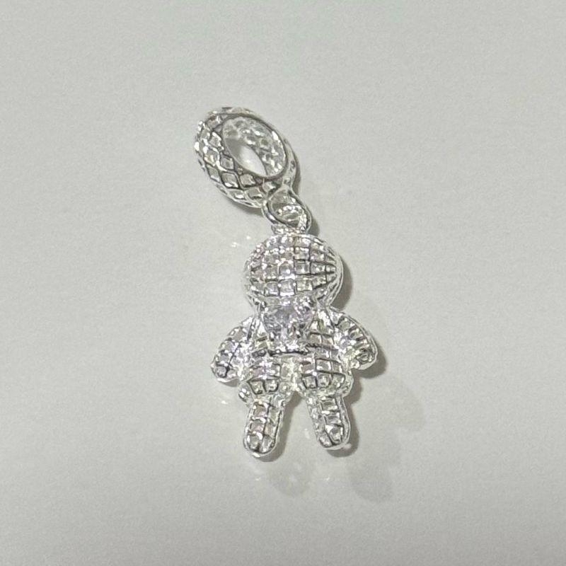 BERLOQUE MENINO LAMINADO  COM UMA ZIRCÔNIA  PRATA 925