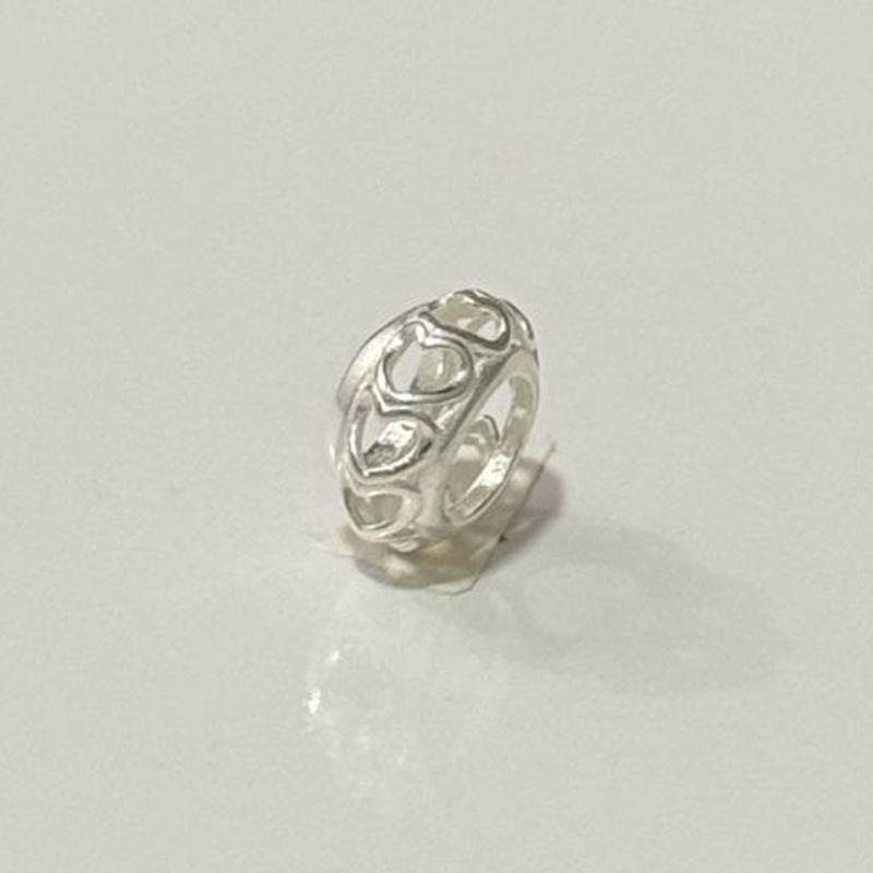 BERLOQUE SEPARADOR REDONDO VAZADO COM CORAÇÃO PRATA 925