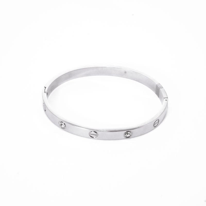 BRACELETE CARTIER OURO BRANCO COM ZIRCONIAS