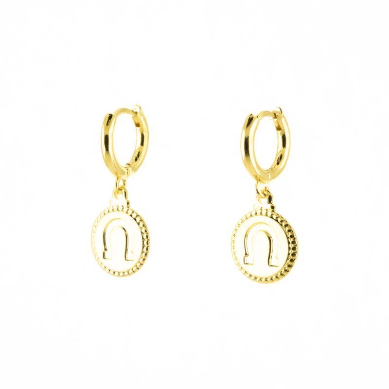 BRINCO ARGOLA COM PÊNDULO DE FERRADURA