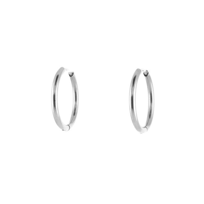 BRINCO ARGOLA LISA G BANHADO NO OURO BRANCO