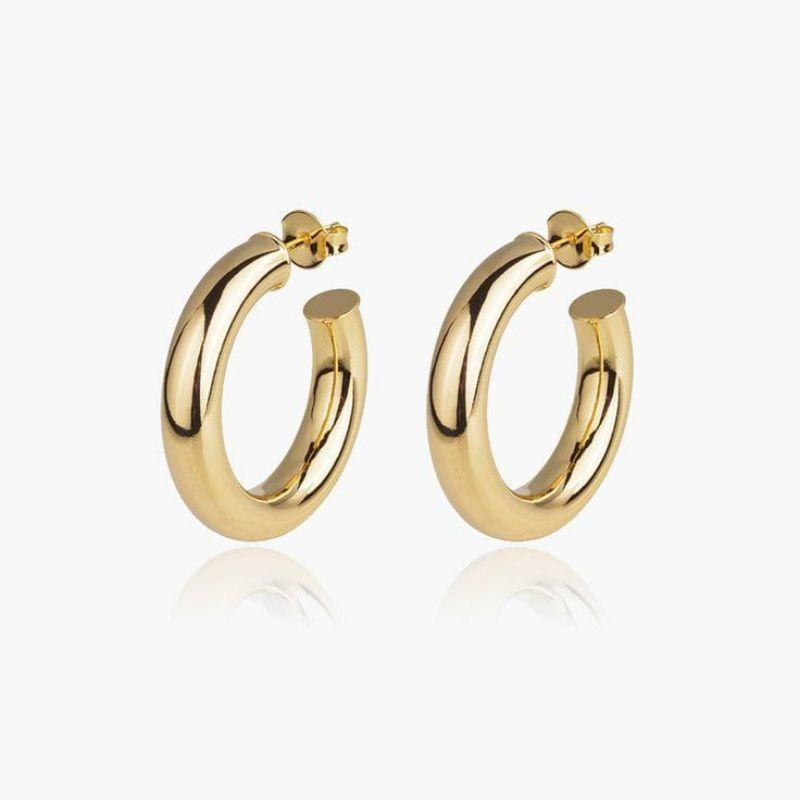 BRINCO ARGOLA TUBO G BANHADO NO OURO AMARELO