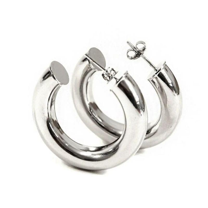 BRINCO ARGOLA TUBO M BANHADO NO OURO BRANCO