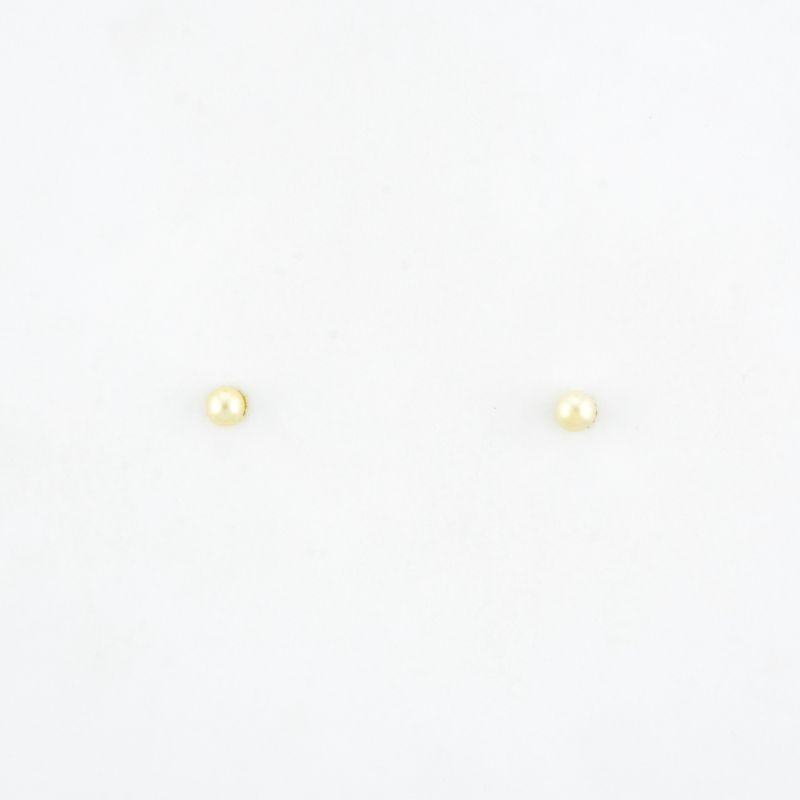 BRINCO BABY PÉROLA COM  TARRAXA BABY DELICADO OURO 18K