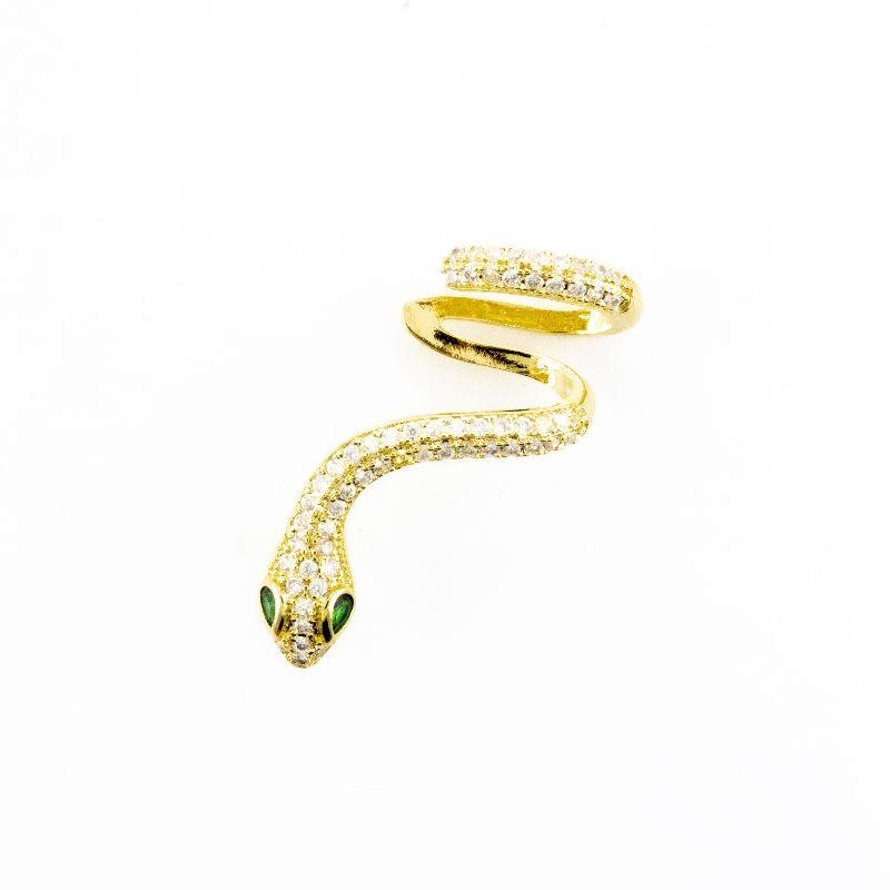 BRINCO COBRA CRAVEJADA BANHADO NO OURO AMARELO