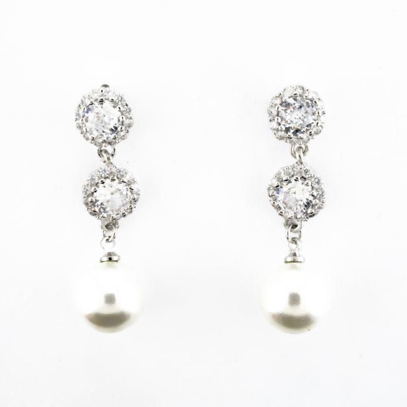 BRINCO PÊNDOLO DE 2 PONTOS DE LUZ  E PÊROLA