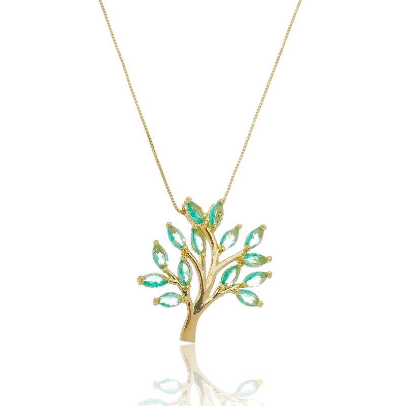 COLAR ÁRVORE DA VIDA ESMERALDA